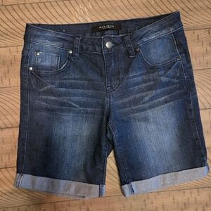 Max Jeans Indigo Roll-Cuff Denim Shorts